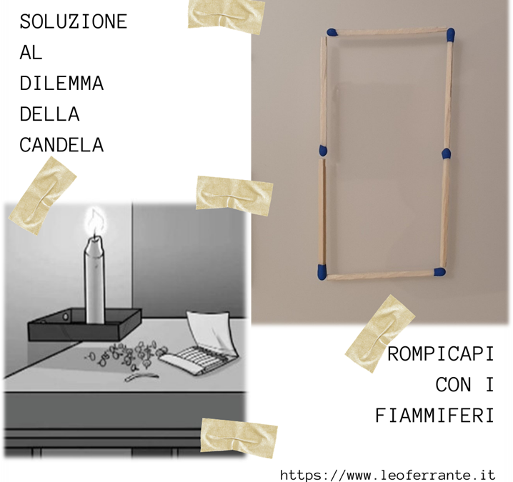 Soluzione al “dilemma della candela” e rompicapi con i fiammiferi